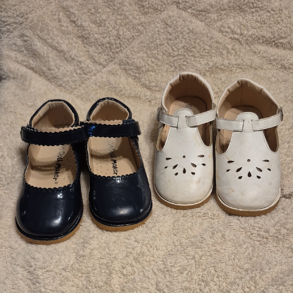 Navy and White Kids Mary Jane Shoes